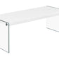 White Clear Particle Board Tempered Glass Coffee Table By Homeroots | Coffee Tables | Modishstore