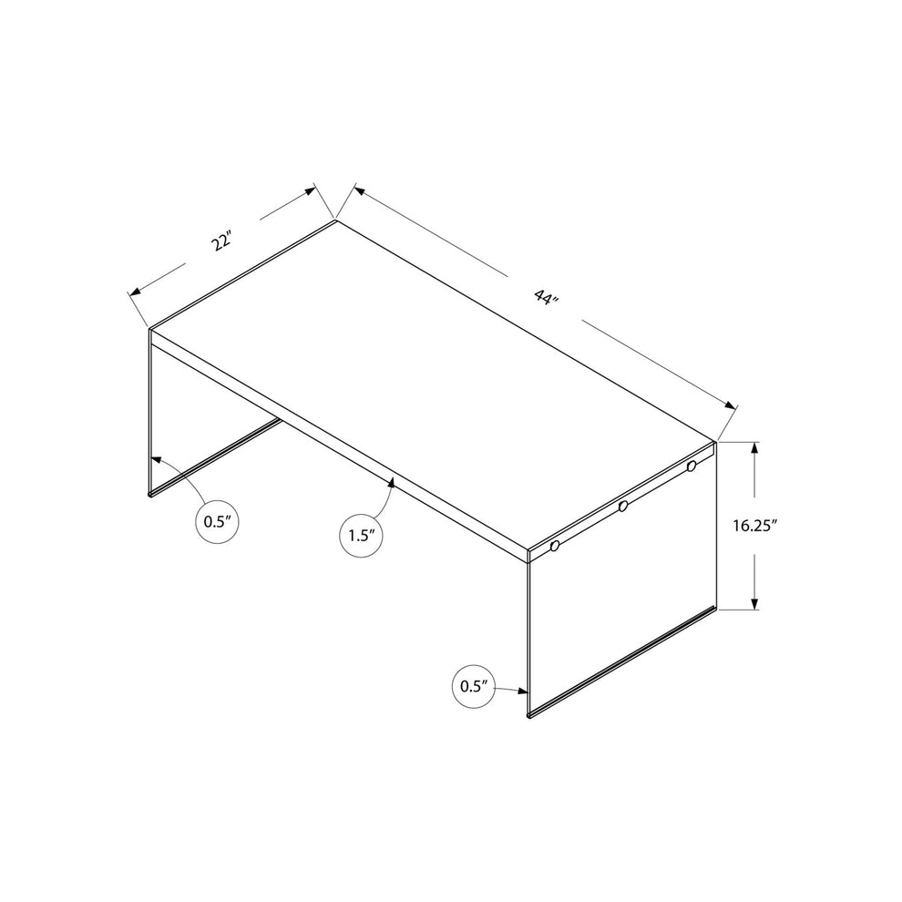 White Clear Particle Board Tempered Glass Coffee Table By Homeroots | Coffee Tables | Modishstore - 3