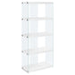 White Clear Particle Board Tempered Glass Bookcase By Homeroots - 333149 | Bookcases | Modishstore - 2