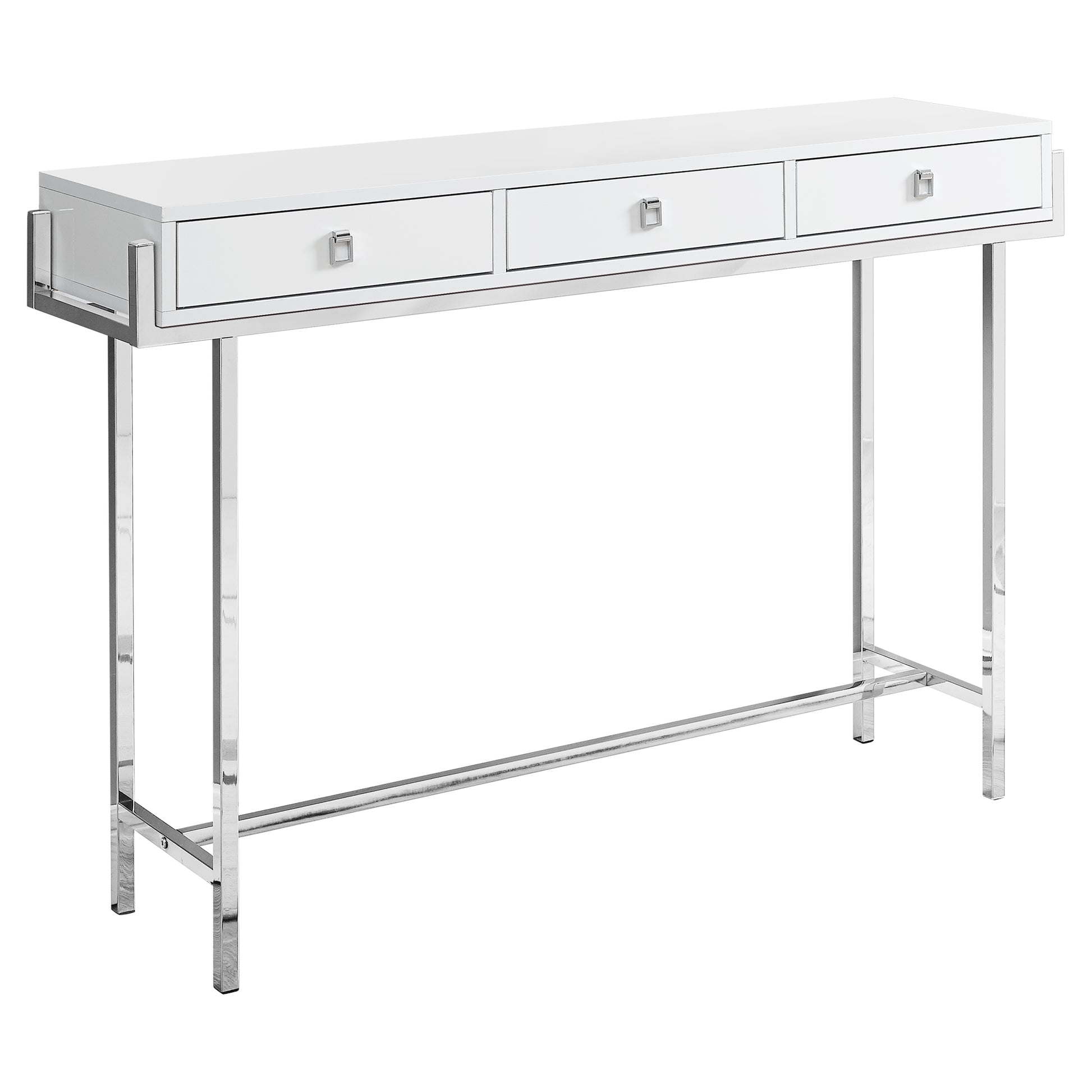 White Particle Board Metal Accent Table By Homeroots - 333154 | Console Tables | Modishstore