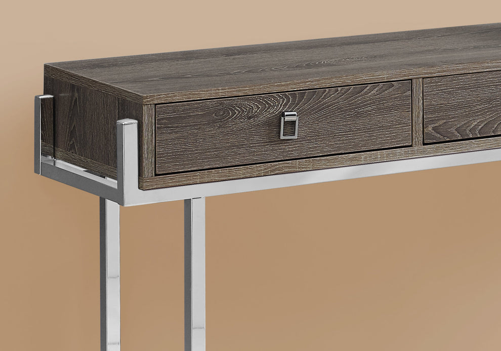 48" Taupe And Silver Console Table By Homeroots | Console Tables | Modishstore - 2