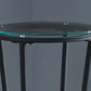 Black Clear Metal Tempered Glass Accent Table By Homeroots - 333166 | Accent Tables | Modishstore - 2