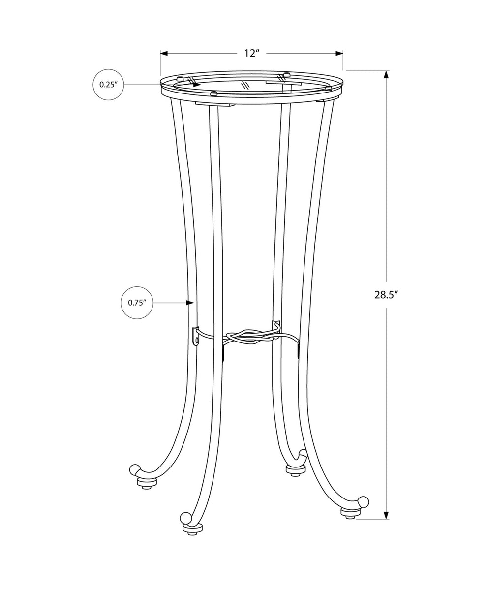 Black Clear Metal Tempered Glass Accent Table By Homeroots - 333166 | Accent Tables | Modishstore - 3