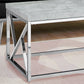Industrial Chic Gray Faux Cement and Chrome Coffee Table By Homeroots | Coffee Tables | Modishstore - 3