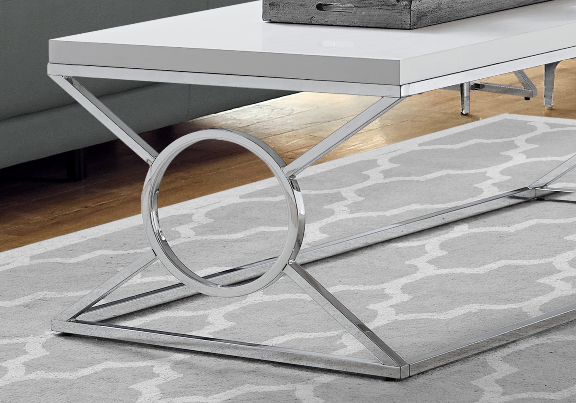 White Metal Coffee Table By Homeroots | Coffee Tables | Modishstore - 2