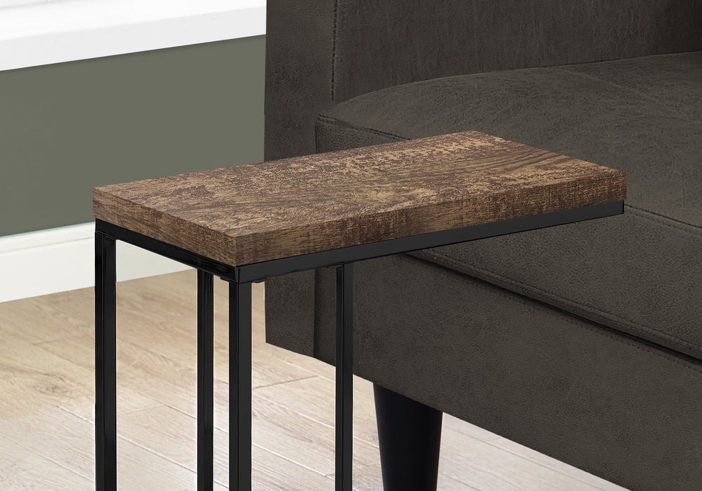 Brown Black Particle Board Metal Accent Table By Homeroots | Accent Tables | Modishstore - 2
