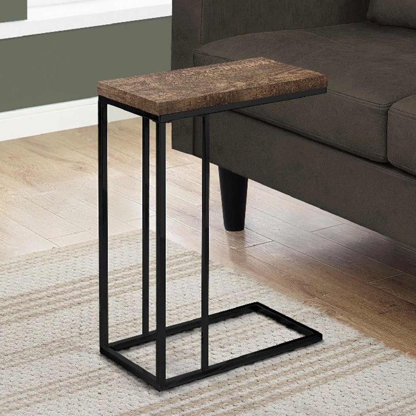 Brown Black Particle Board Metal Accent Table By Homeroots | Accent Tables | Modishstore - 5