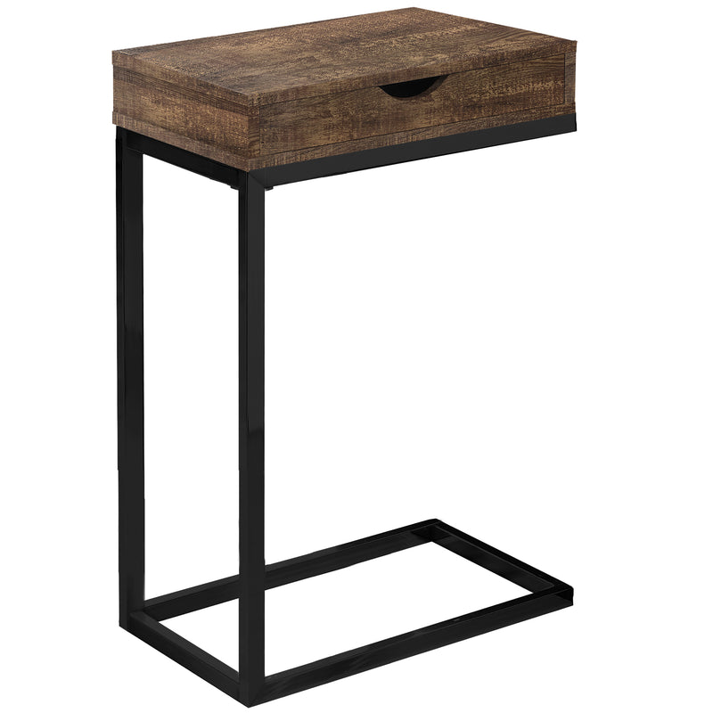 Brown Finish Drawer and Black Metal Accent Table By Homeroots | Accent Tables | Modishstore