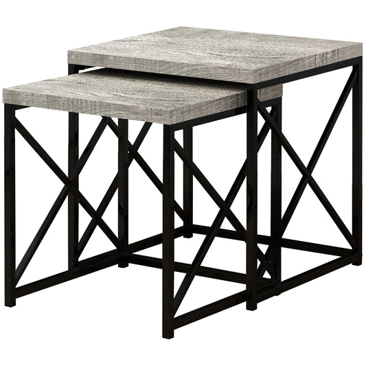 41" Black And Gray Nested Tables By Homeroots