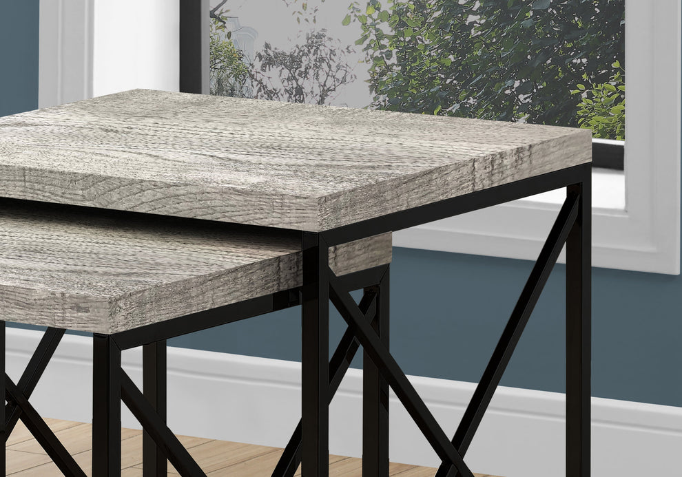 41" Black And Gray Nested Tables By Homeroots | End Tables | Modishstore - 2