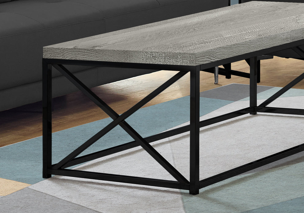 22" X 44" X 17" Grey Black Particle Board Metal Coffee Table By Homeroots | Coffee Tables | Modishstore - 2