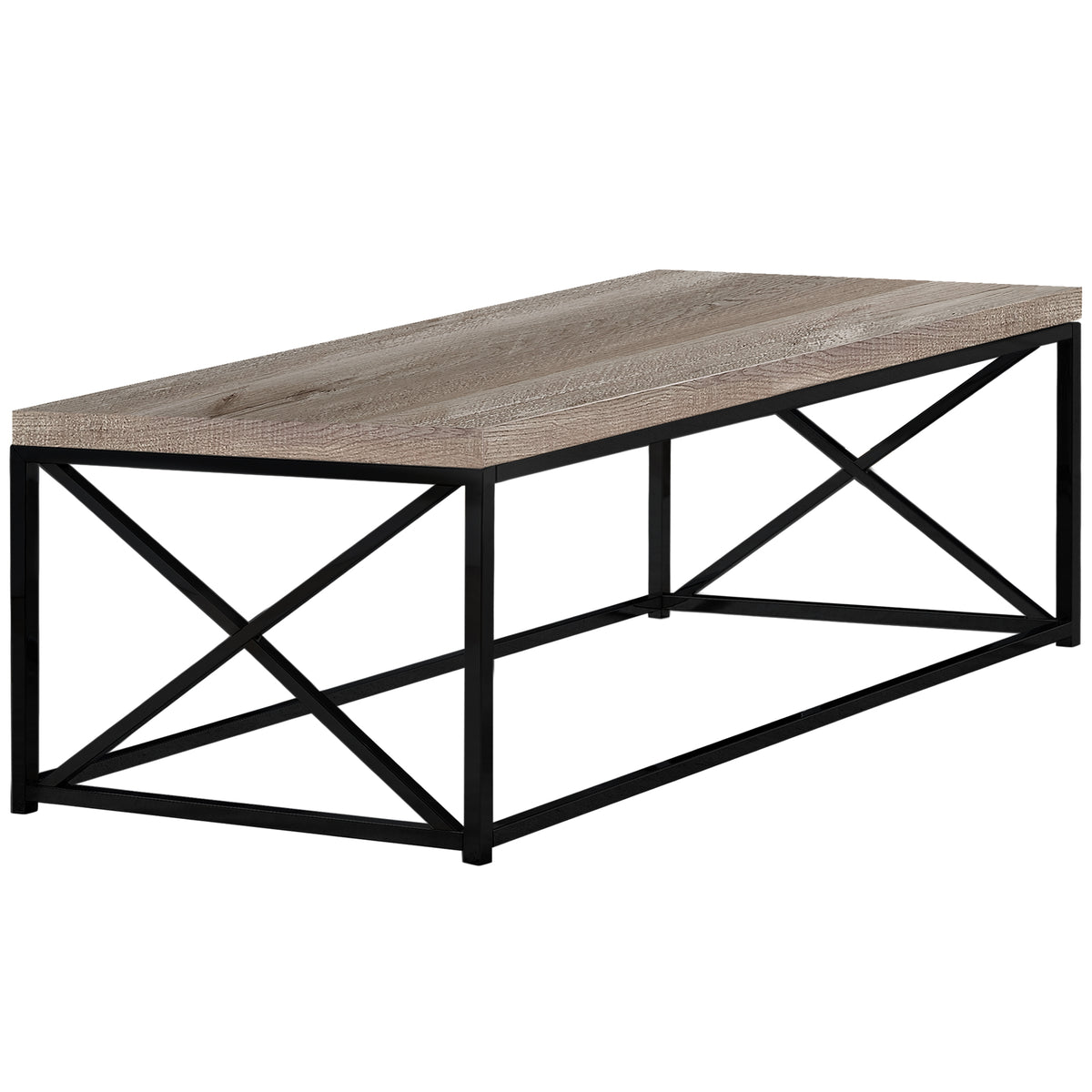 22" X 44" X 17" Taupe Black Particle Board Metal Coffee Table By Homeroots | Coffee Tables | Modishstore