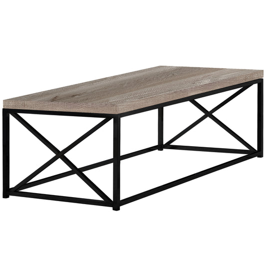 22" X 44" X 17" Taupe Black Particle Board Metal Coffee Table By Homeroots | Coffee Tables | Modishstore