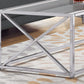 17.25" Chrome Metal and Clear Tempered Glass Coffee Table By Homeroots | Coffee Tables | Modishstore - 3
