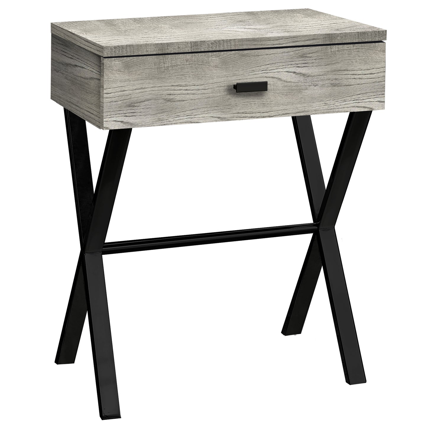 22" Black And Gray End Table With Drawer By Homeroots | End Tables | Modishstore - 2