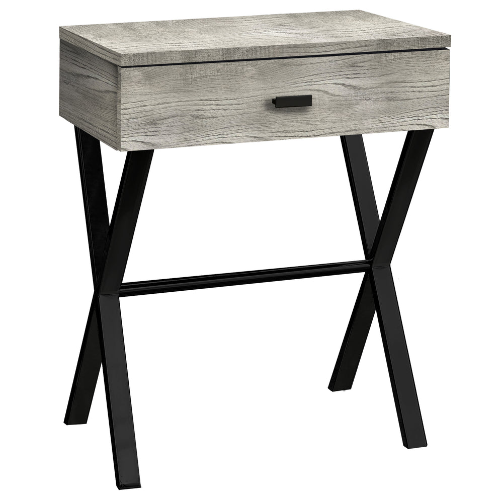 22" Black And Gray End Table With Drawer By Homeroots | End Tables | Modishstore - 2
