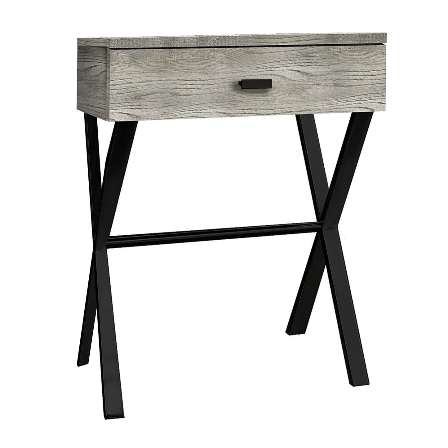 22" Black And Gray End Table With Drawer By Homeroots