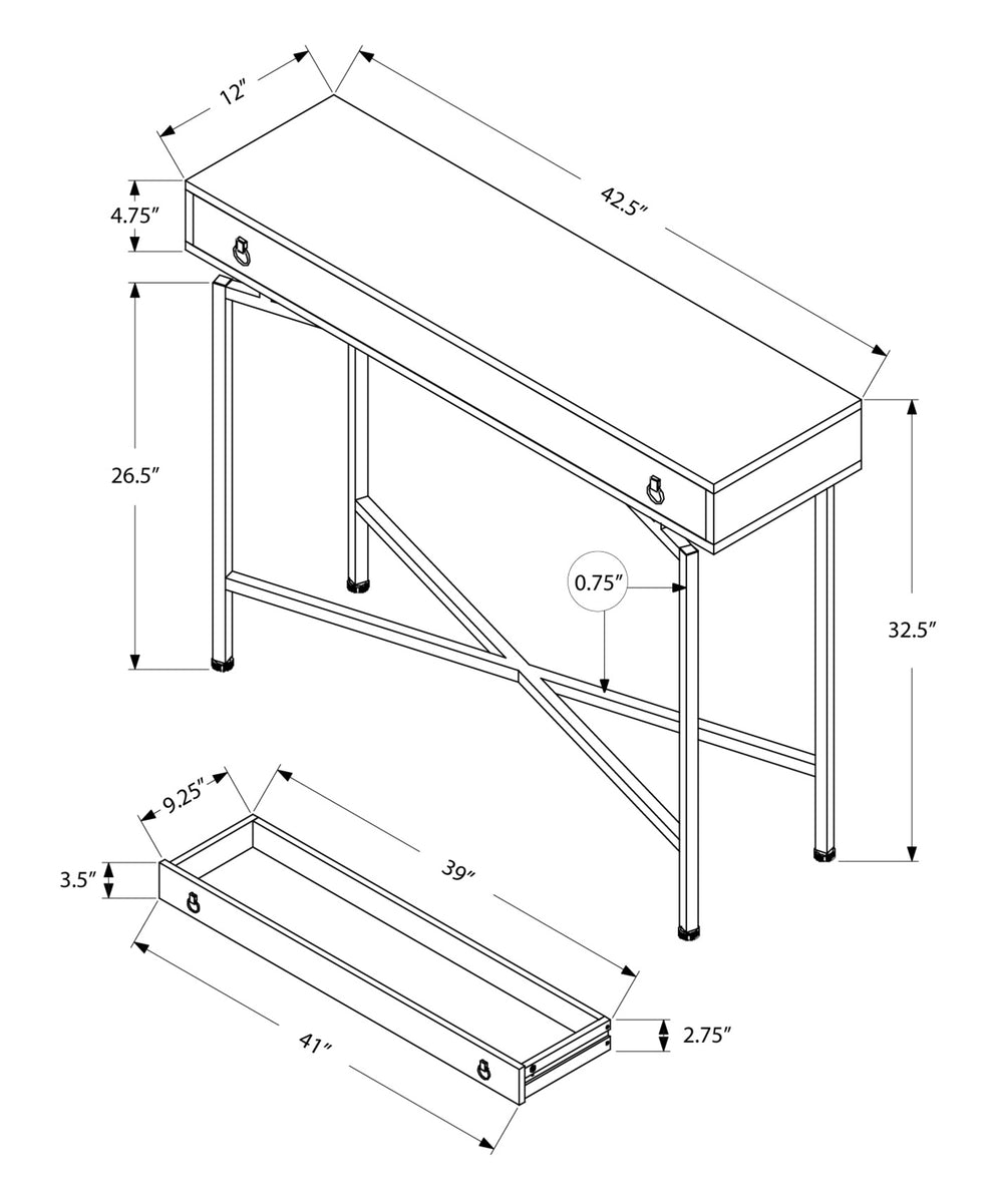 32.5" Particle Board Accent Table with Black Legs By Homeroots | Console Tables | Modishstore - 4