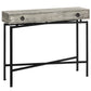 43" Gray And Black Cross Leg Console Table By Homeroots