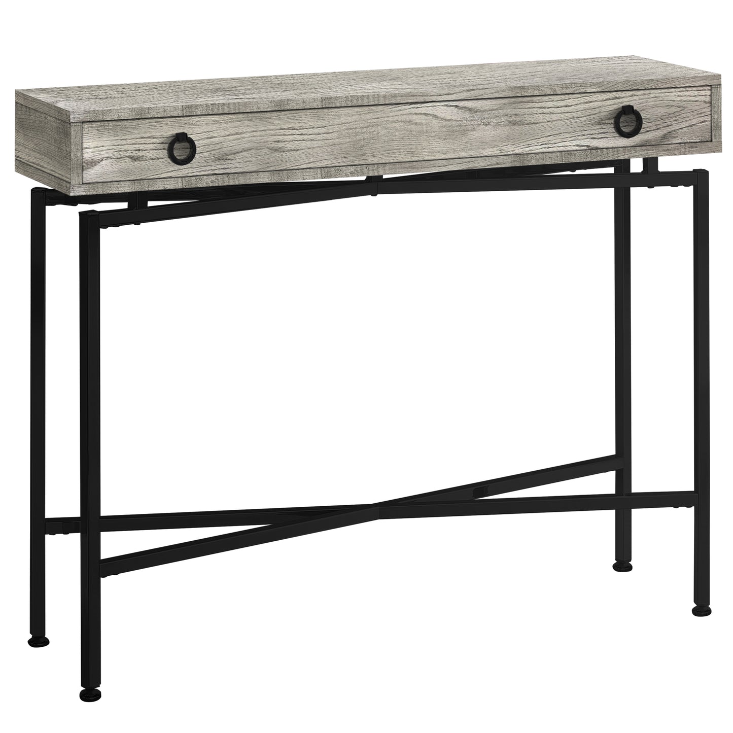 43" Gray And Black Cross Leg Console Table By Homeroots