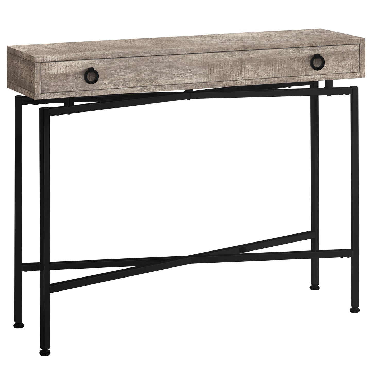 43" Taupe And Black Cross Leg Console Table By Homeroots