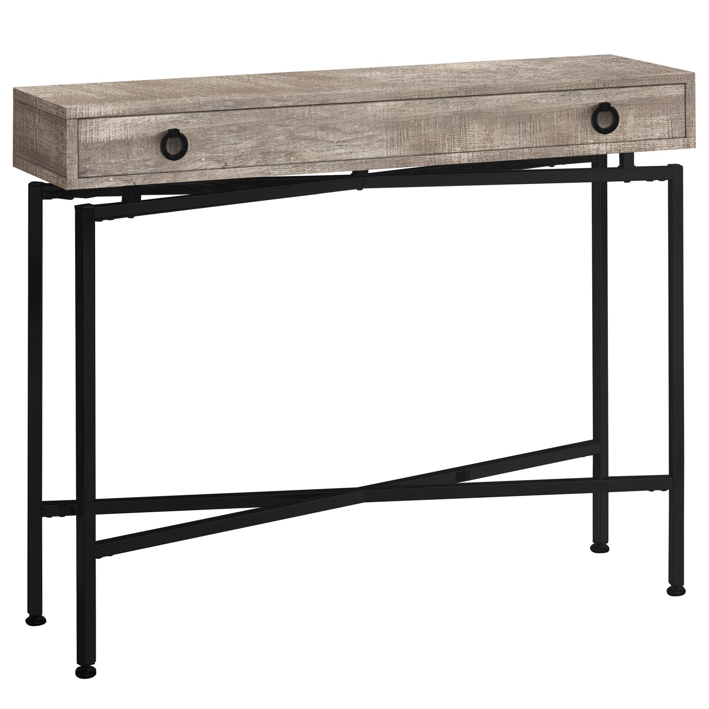 43" Taupe And Black Cross Leg Console Table By Homeroots | Console Tables | Modishstore - 2