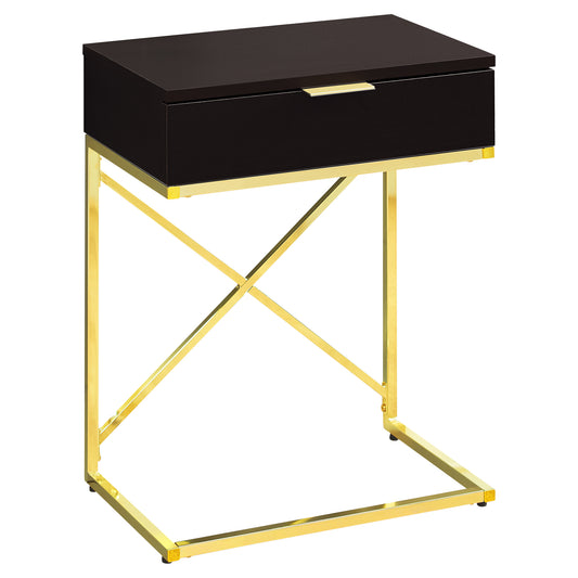 Cappuccino Finish Gold Metal Accent Table By Homeroots | Accent Tables | Modishstore