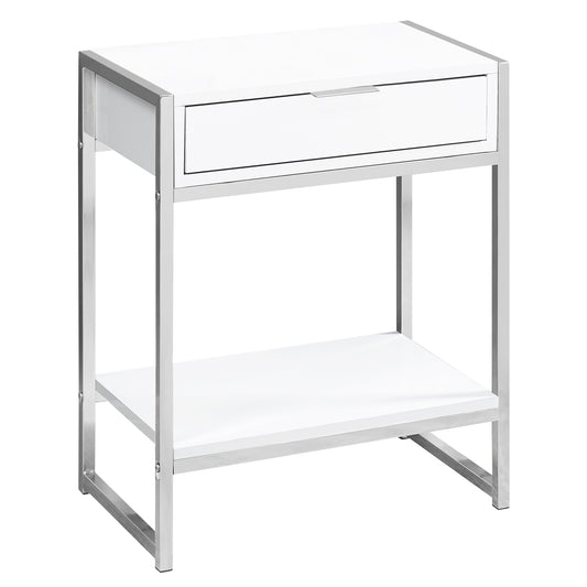 White Finish and Metal Accent Table By Homeroots - 333226 | Accent Tables | Modishstore