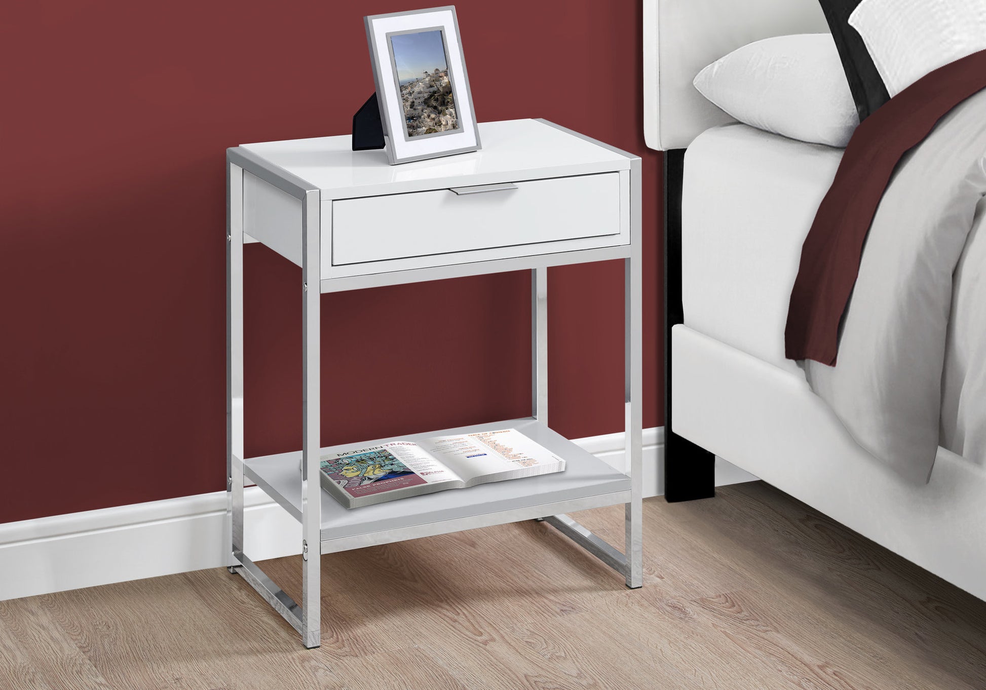 White Finish and Metal Accent Table By Homeroots - 333226 | Accent Tables | Modishstore - 2