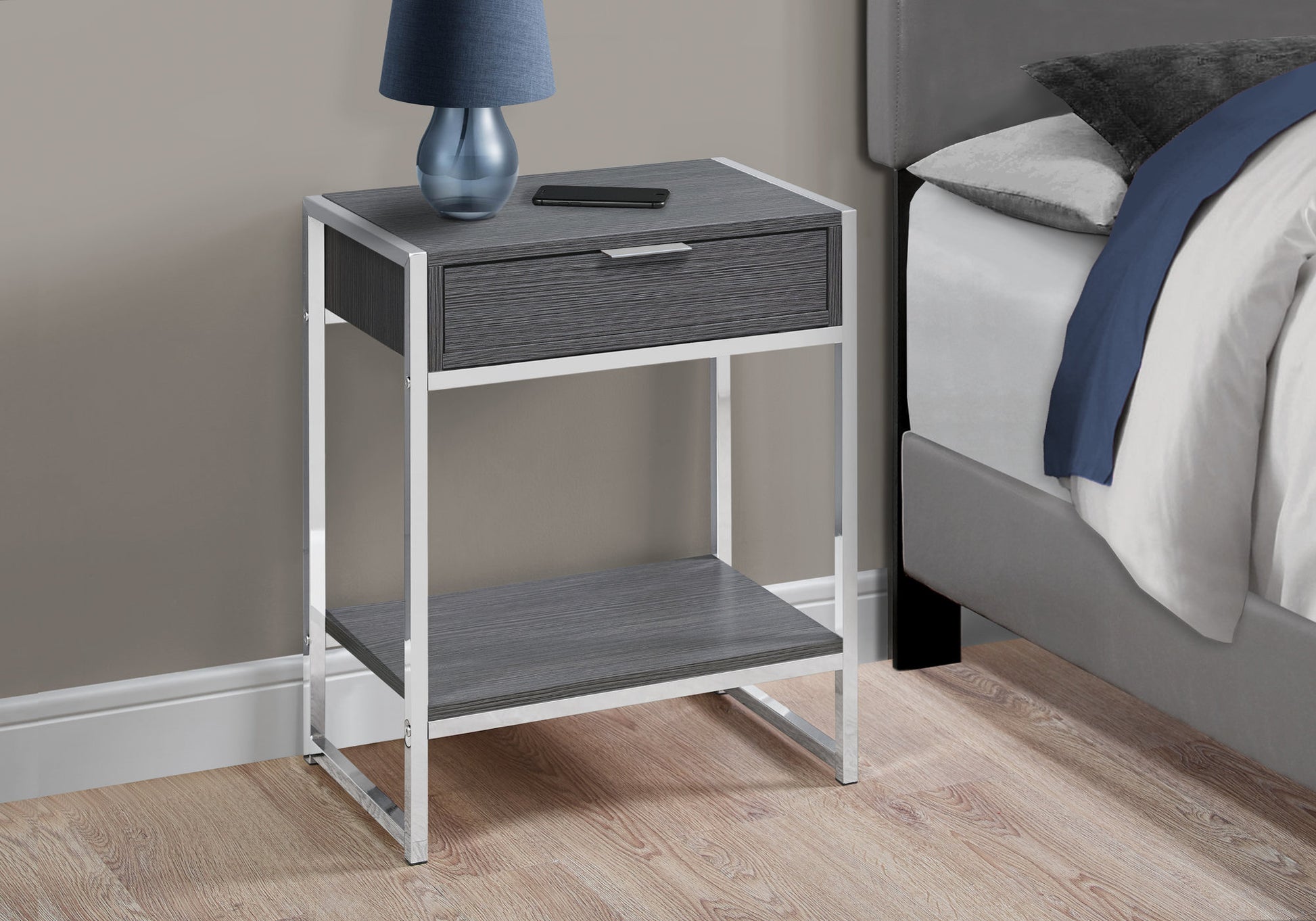 Grey Finish and Metal Accent Table By Homeroots - 333230 | Accent Tables | Modishstore - 2
