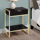 Cappuccino Finish and Gold Metal Accent Table By Homeroots - 333232 | Accent Tables | Modishstore - 2