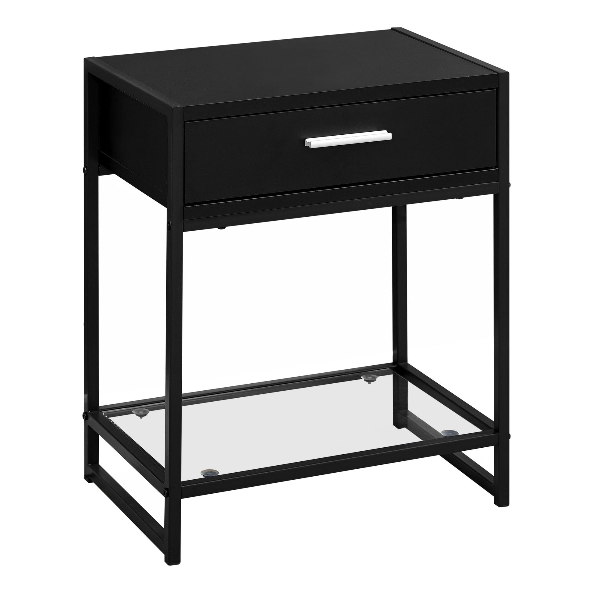 22" Black End Table With Drawer And Shelf By Homeroots | End Tables | Modishstore - 2