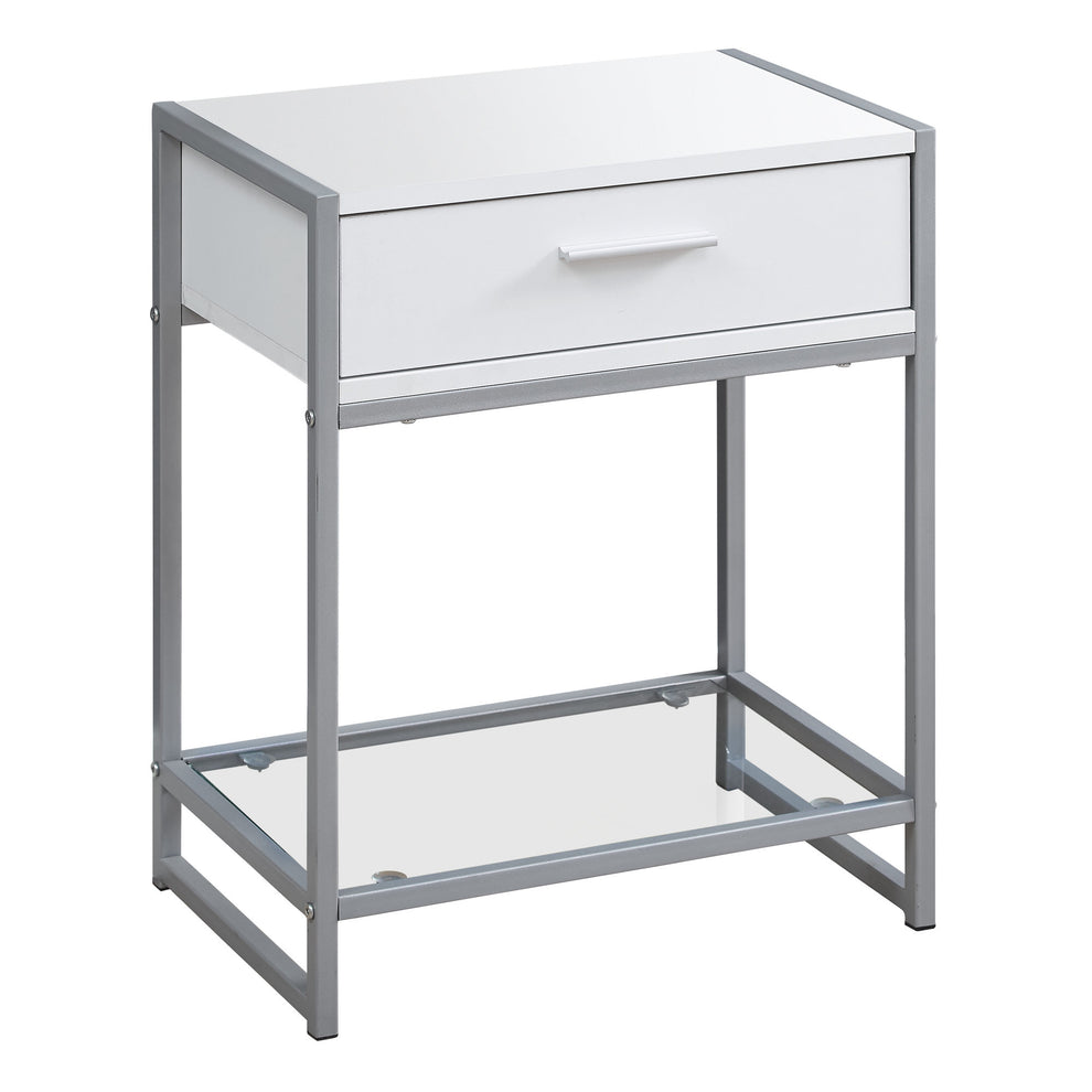 22" White End Table With Drawer And Shelf By Homeroots | End Tables | Modishstore - 2