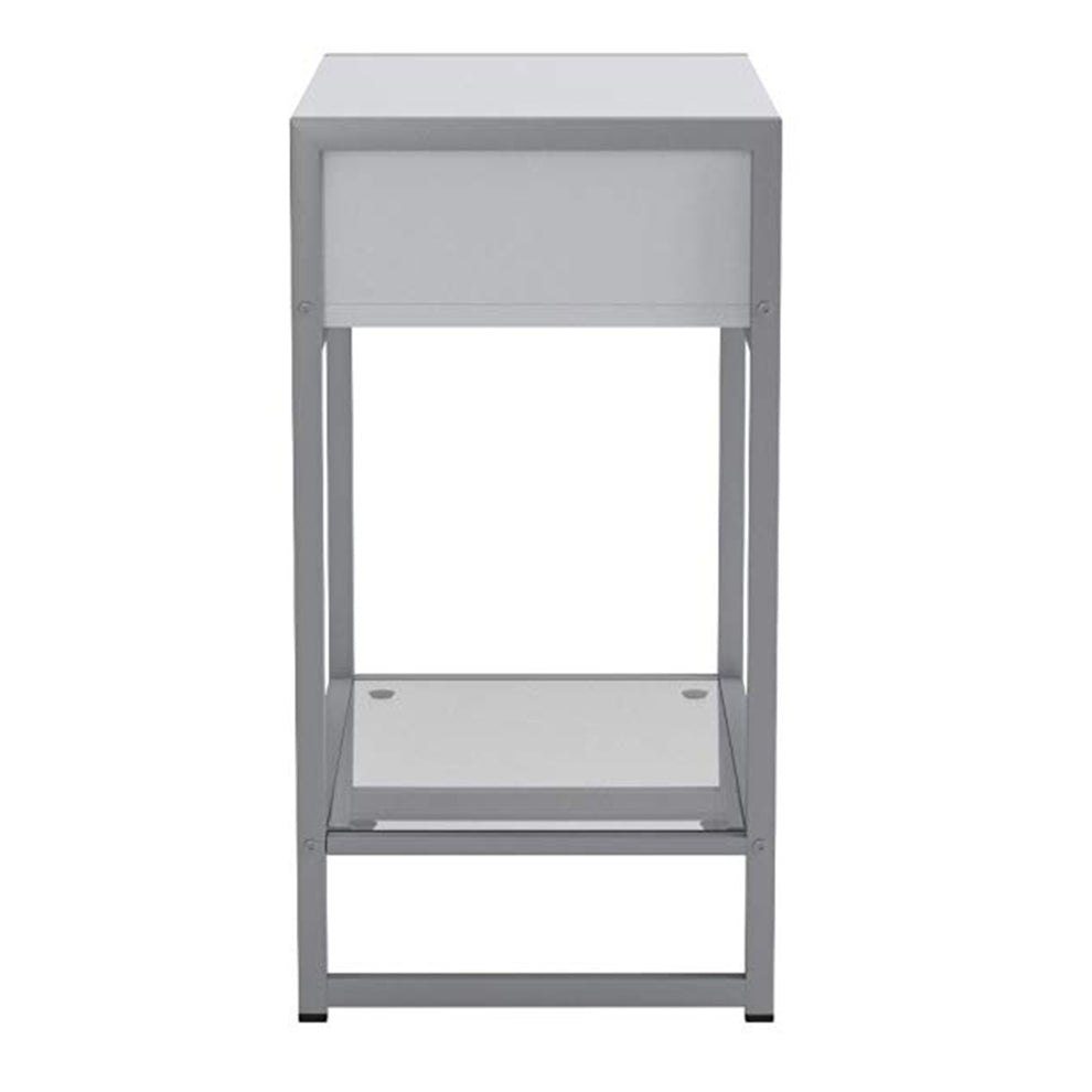 22" White End Table With Drawer And Shelf By Homeroots | End Tables | Modishstore - 5