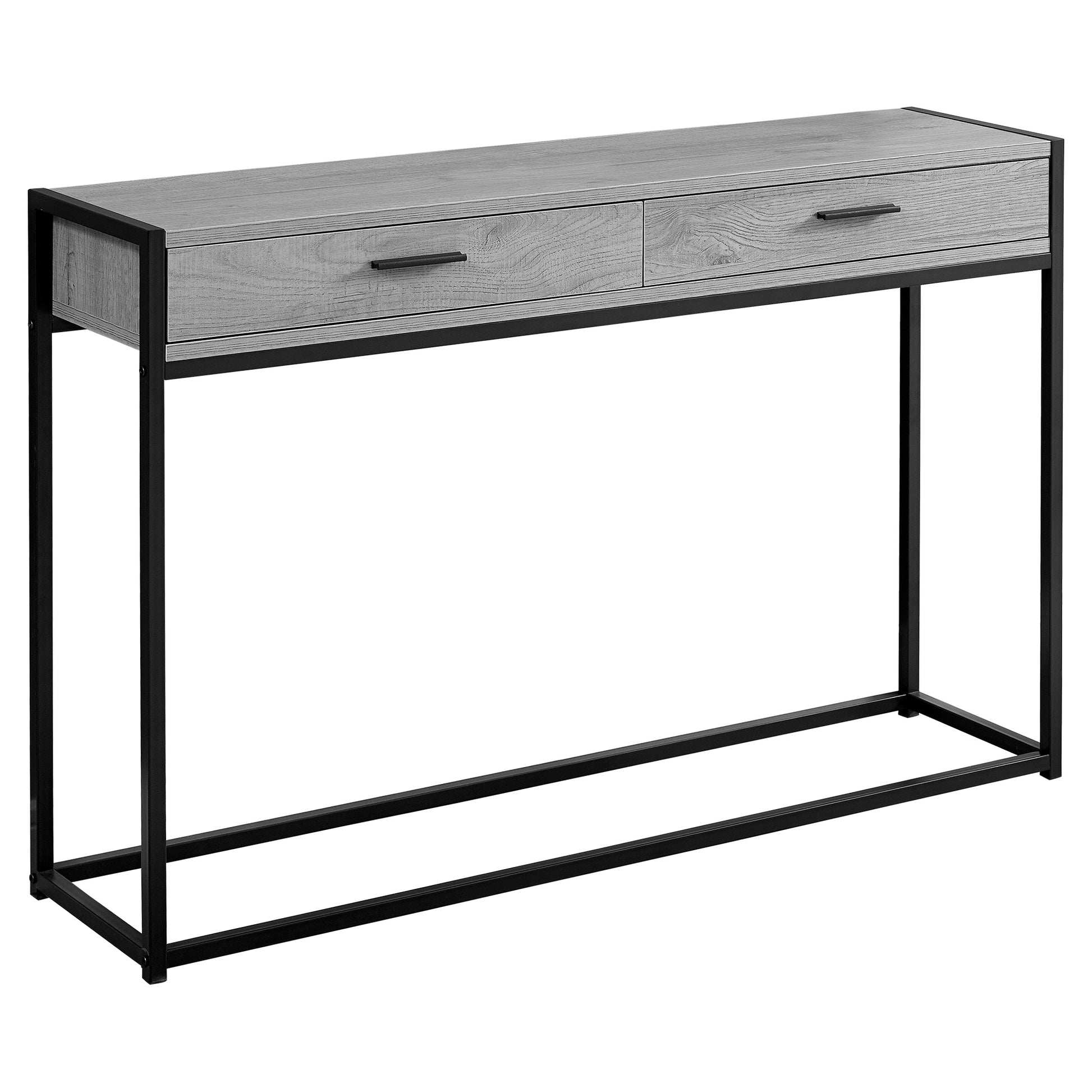 32" Grey Finish and Black Metal Accent Table By Homeroots | Console Tables | Modishstore - 2
