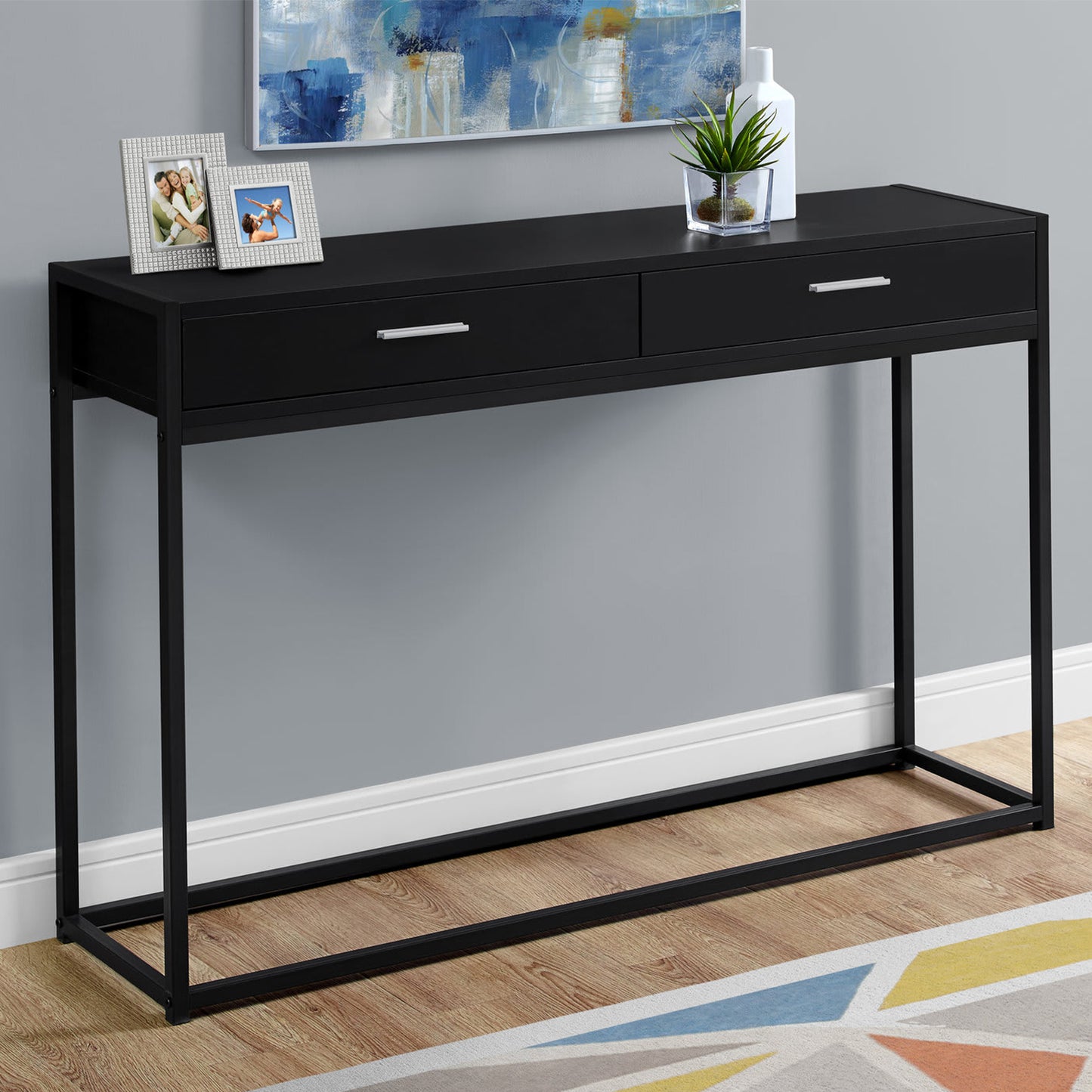48" Black Frame Console Table By Homeroots
