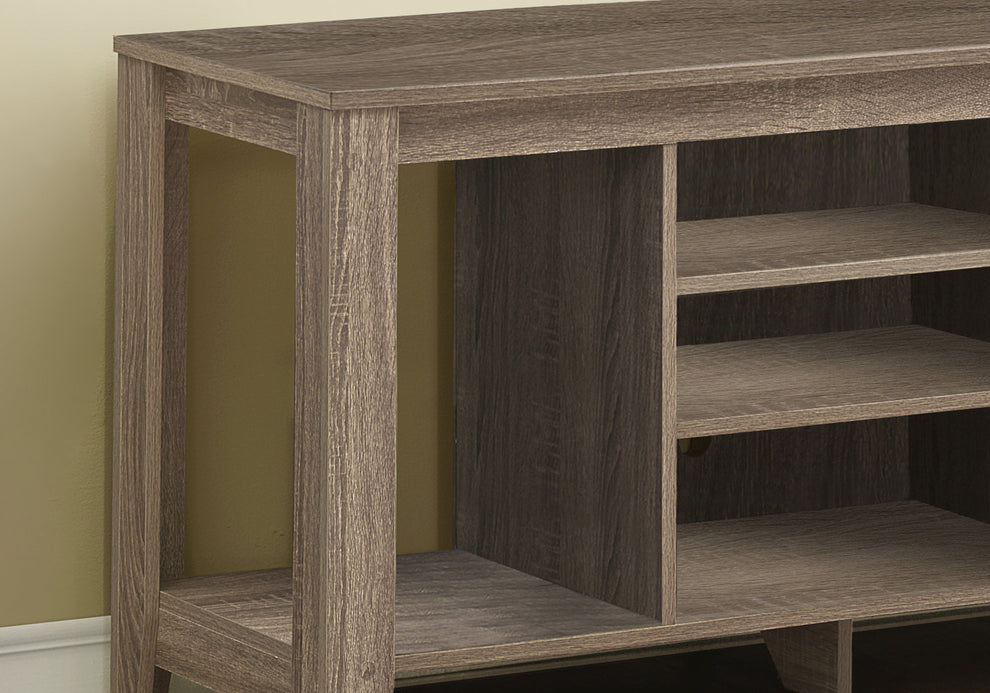 Dark Taupe Particle Board TV Stand By Homeroots | TV Stands | Modishstore - 2