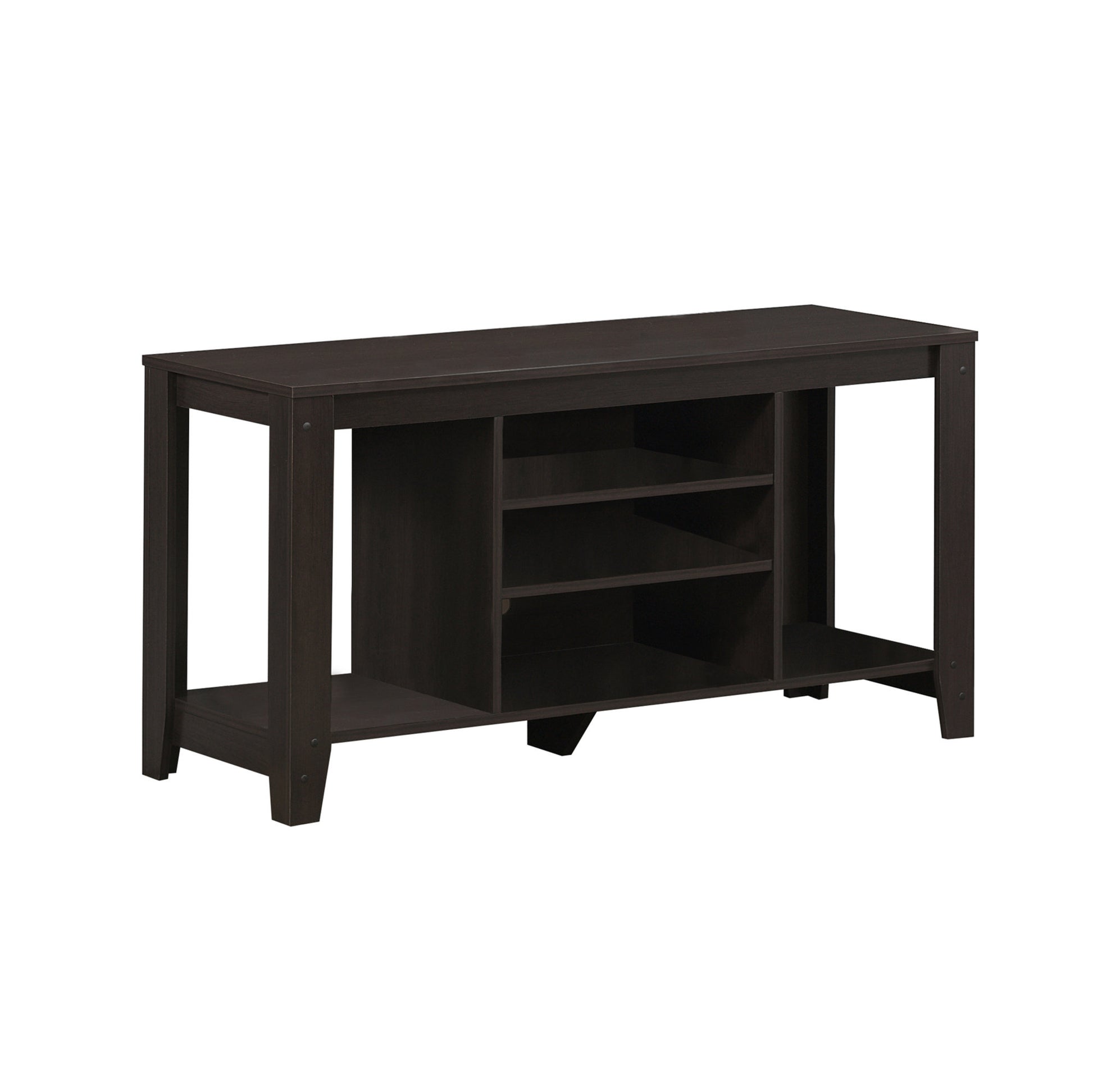 17" Dark Brown Particleboard Open Shelving TV Stand By Homeroots | TV Stands | Modishstore