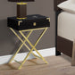 Cappuccino Finish and Gold Metal Accent Table By Homeroots - 333263 | Accent Tables | Modishstore - 2