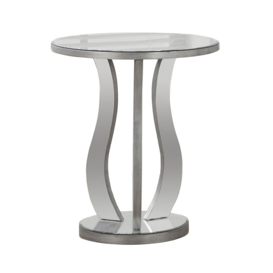 Silver End Table with a Mirror Top By Homeroots | End Tables | Modishstore