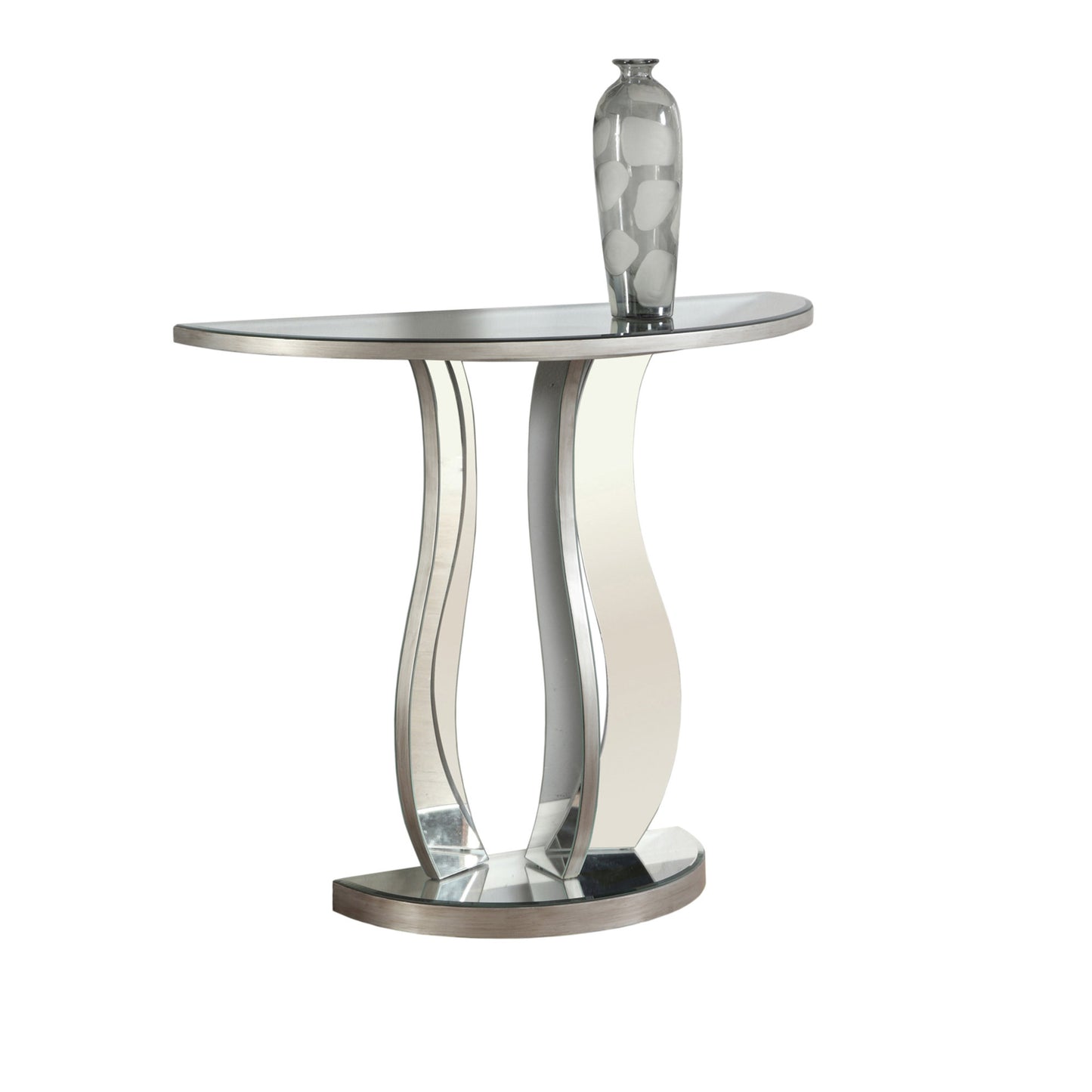 Brushed SilverMirror Accent Table By Homeroots | Accent Tables | Modishstore