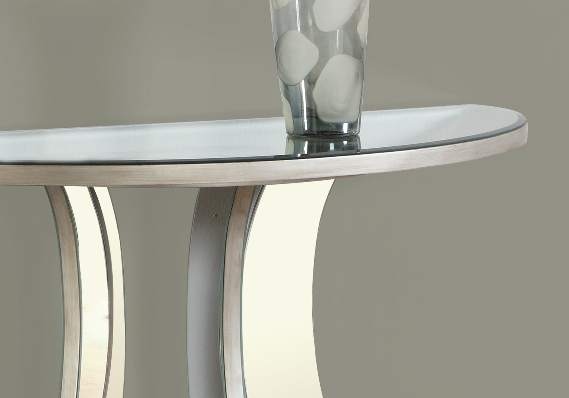 Brushed SilverMirror Accent Table By Homeroots | Accent Tables | Modishstore - 2