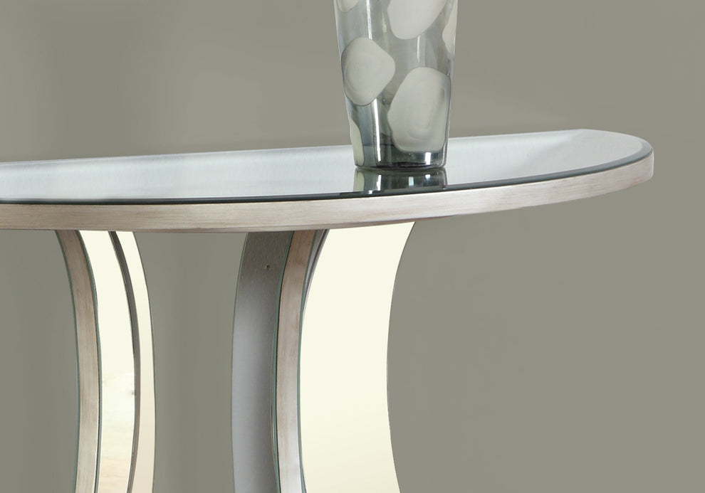 Brushed SilverMirror Accent Table By Homeroots | Accent Tables | Modishstore - 2
