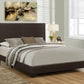 45.75" Solid Wood Mdf And Foam Queen Size Bed With Leather Look By Homeroots | Beds | Modishstore