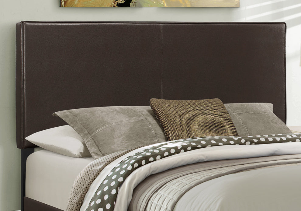 45.75" Solid Wood Mdf And Foam Queen Size Bed With Leather Look By Homeroots | Beds | Modishstore - 3
