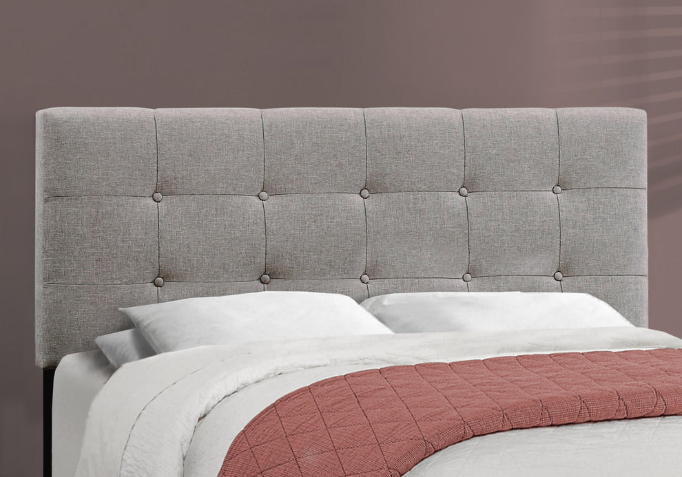 Grey Linen - Queen Size Bed By Homeroots | Beds | Modishstore - 2