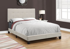 Full Size Beige Linen Bed By Homeroots