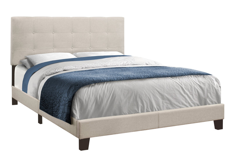 Beige Linen - Queen Size Bed By Homeroots | Beds | Modishstore