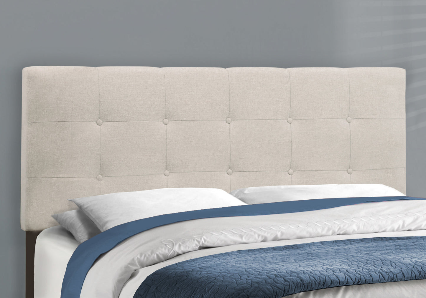 Beige Linen - Queen Size Bed By Homeroots | Beds | Modishstore - 2