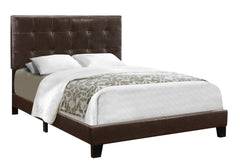 Full Size Dark Brown Leather Look Bed By Homeroots